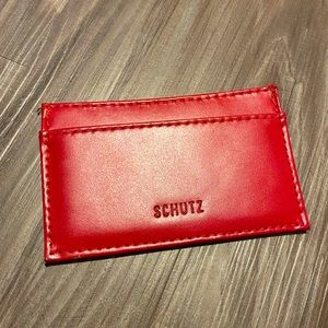 Schutz Red Leather Card Wallet